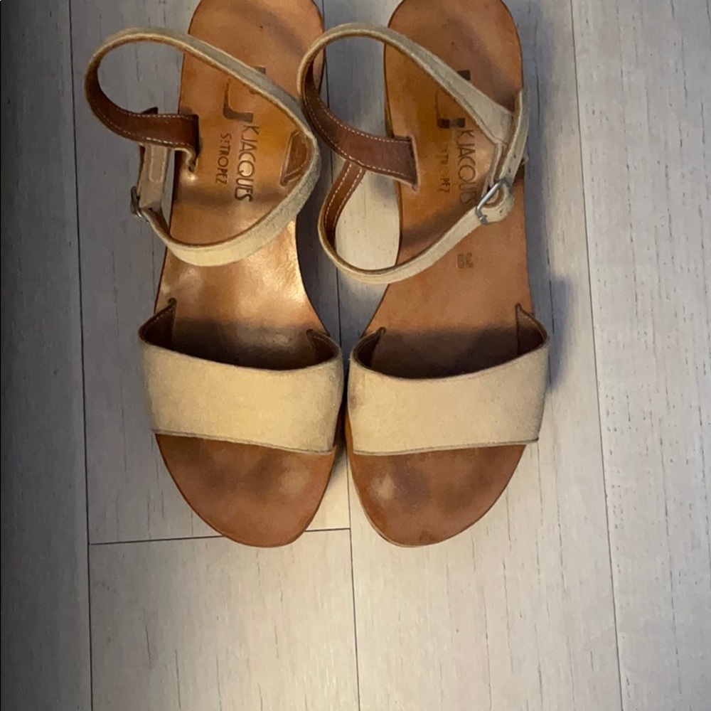 K Jacques Tan Platform Sandals